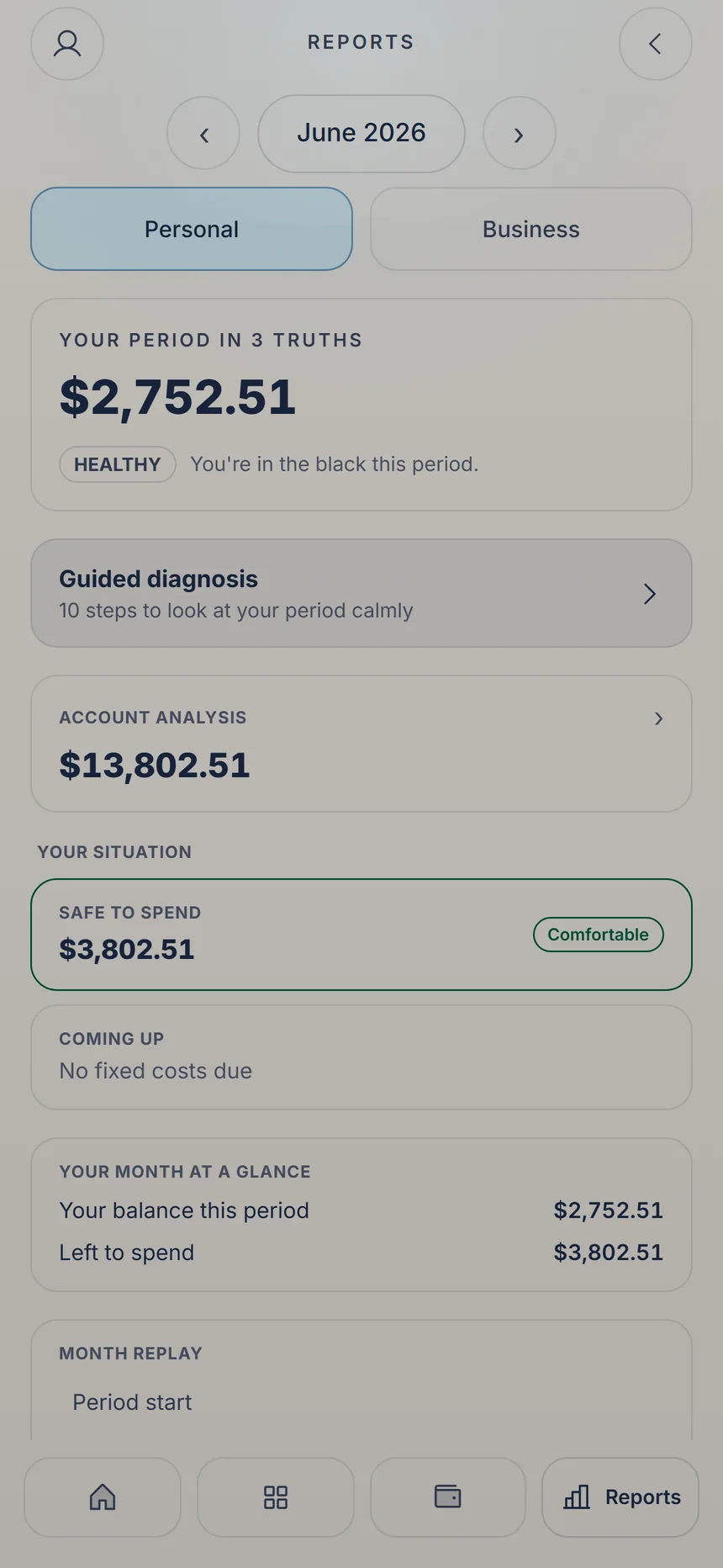 Reports with the Guided diagnosis card