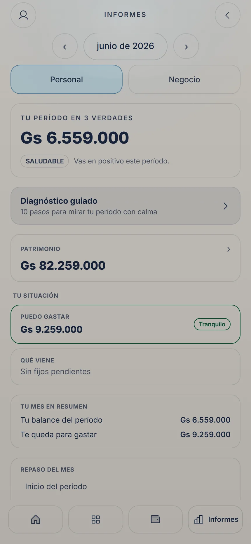 Informes con la tarjeta Diagnóstico guiado