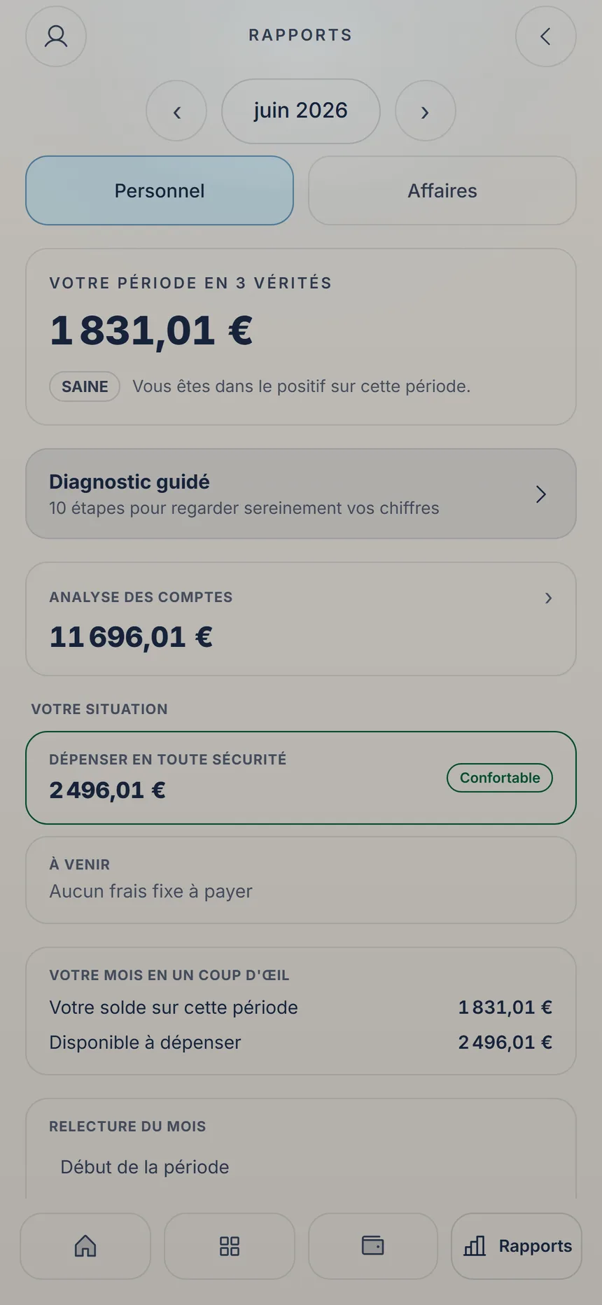 Rapports avec la carte du diagnostic guidé